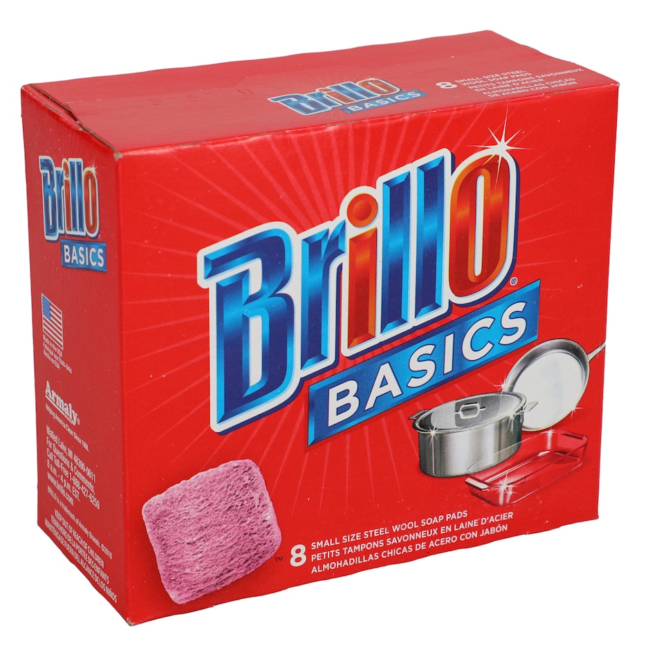Brillo Basics Steel-Wool Soap Pads, (8 count each pack)